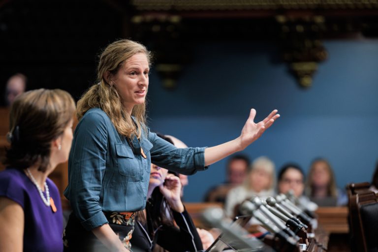 Co-spokesperson for Québec solidaire |  Christine Labrie is the first to submit her application