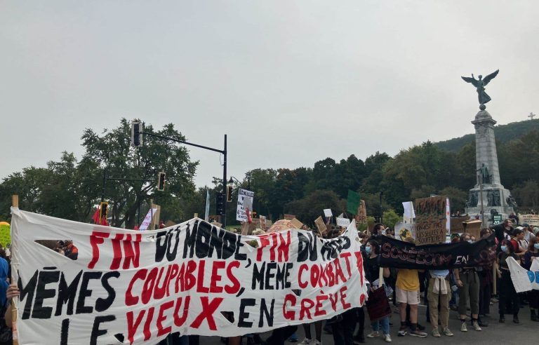 Striking students demonstrate for the climate in Montreal