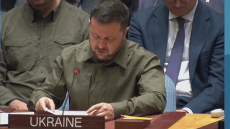 before the UN, Volodymyr Zelensky accuses Russia