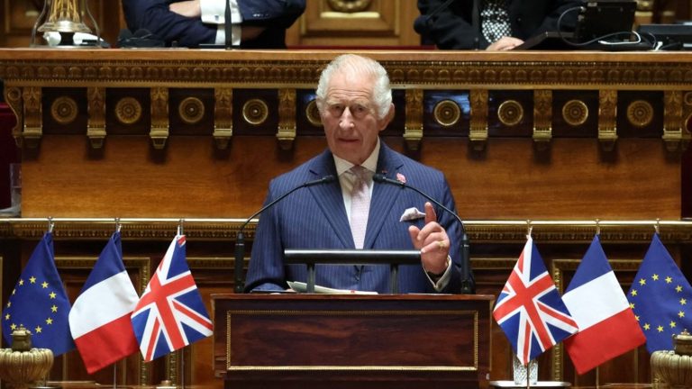 relive the speech of the King of England in front of parliamentarians in the Senate