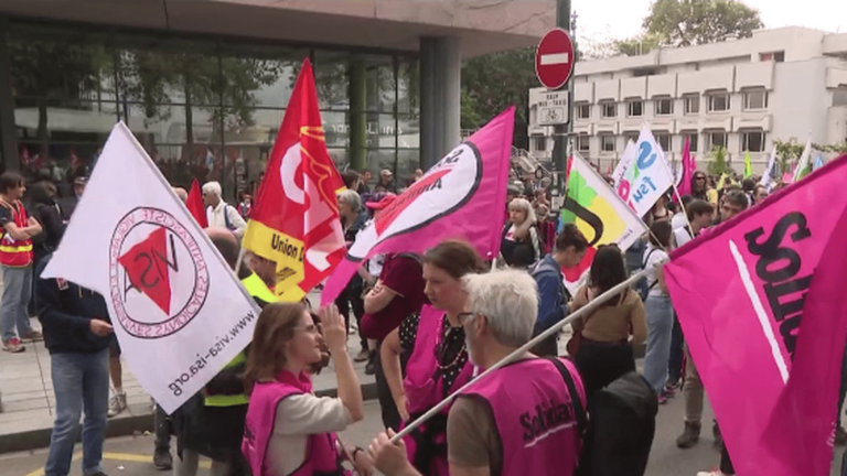 thousands of demonstrators throughout France