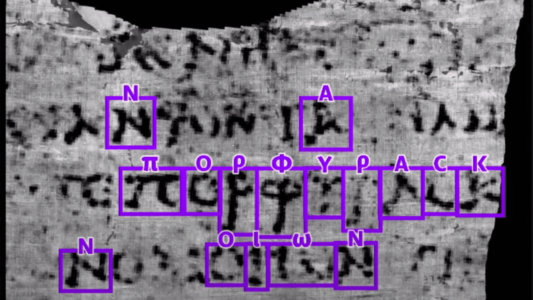 A 2,000-year-old papyrus partially deciphered using artificial intelligence