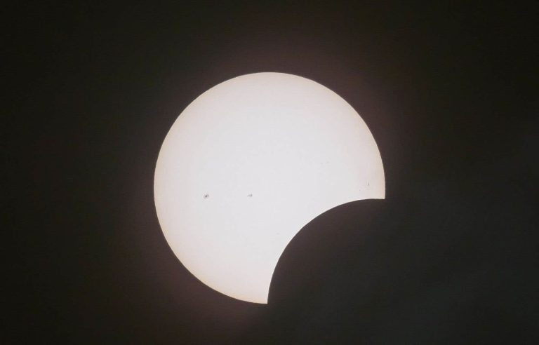 A partial solar eclipse was visible Saturday in Quebec