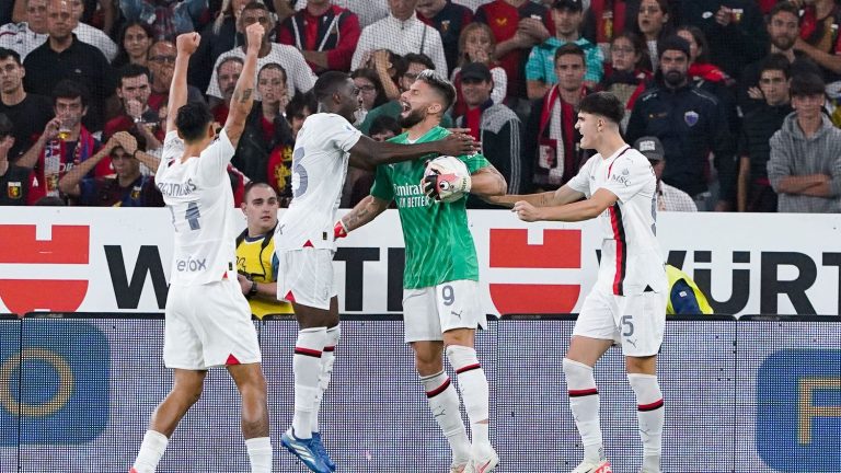 Olivier Giroud plays goalkeeper and preserves AC Milan victory