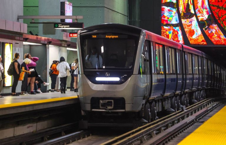 Public transport up against the wall