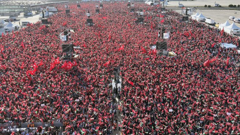 REPORTING.  In Istanbul, tens of thousands of people gathered to support Palestine after Israel’s bombing of Gaza