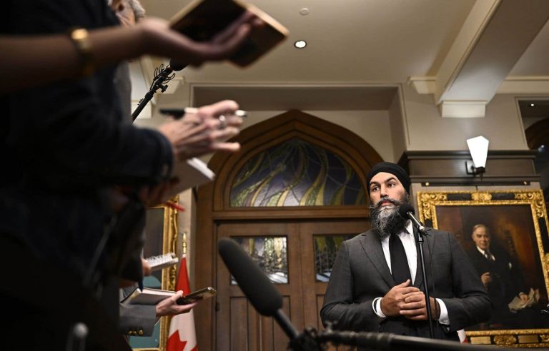 Singh does not repeat the threat to tear up the agreement between New Democrats and Liberals