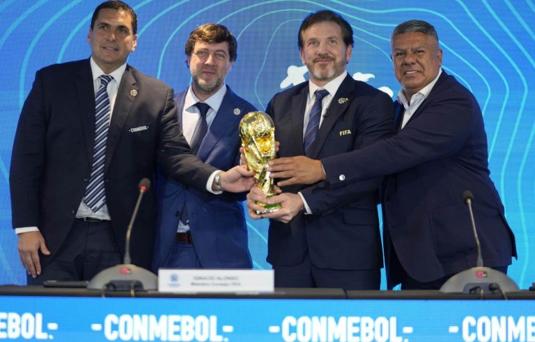 The Soccer World Cup will be played on three continents in 2030