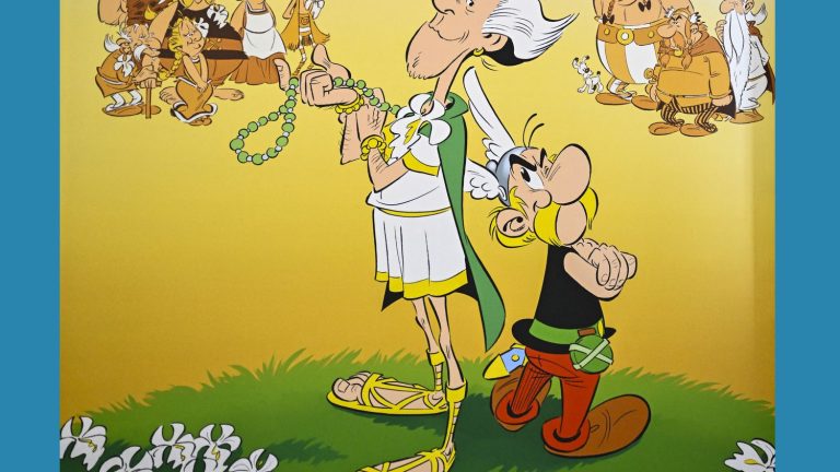 The new Asterix villain, inspired by BHL and Paulo Coelho, is a guru of “positive thinking”