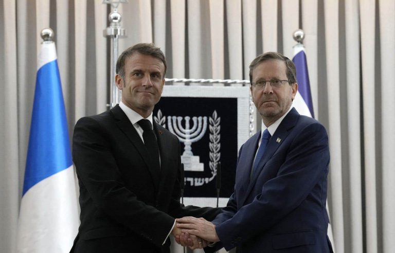 The release of hostages is the priority for Macron, on visit to Israel