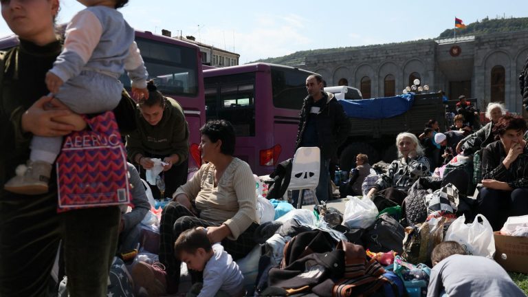 a humanitarian convoy leaves from France to bring aid to refugees from Nagorno-Karabakh