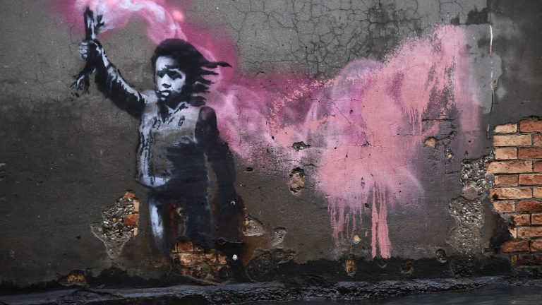 artists and politicians argue over the fate of a Banksy work in Venice