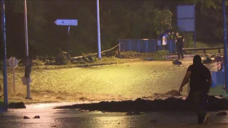 damage in Guadeloupe after torrential rains