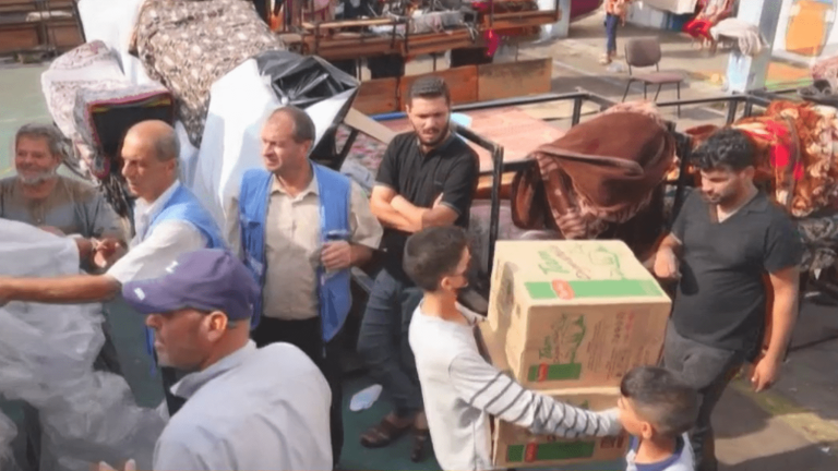 in Gaza, international humanitarian aid is organized