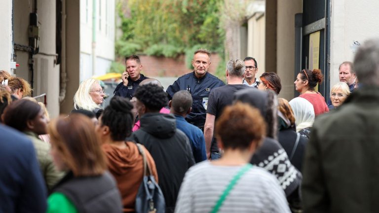 teachers in France gather or wear a black armband in his memory