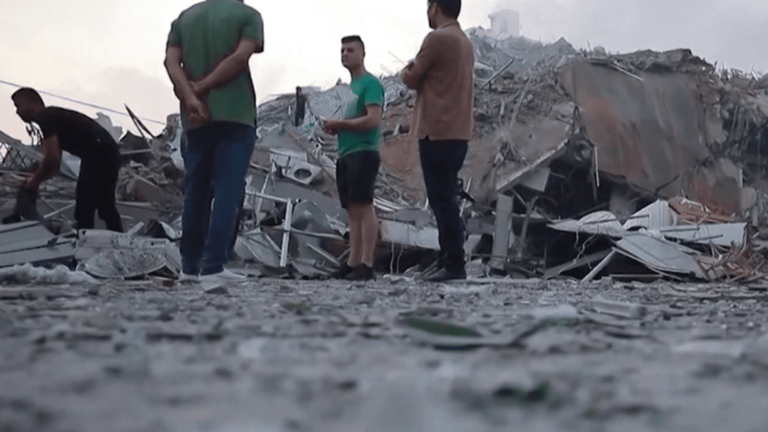 the Gaza Strip under bombardment and under complete siege