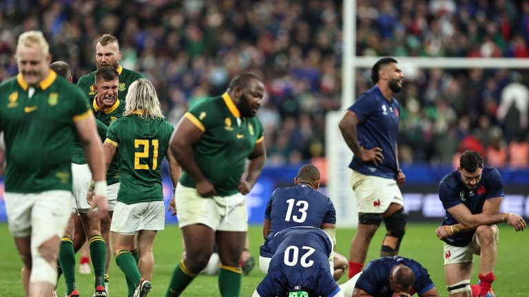 the figures which illustrate the ultra realistic victory of South Africa over the XV of France