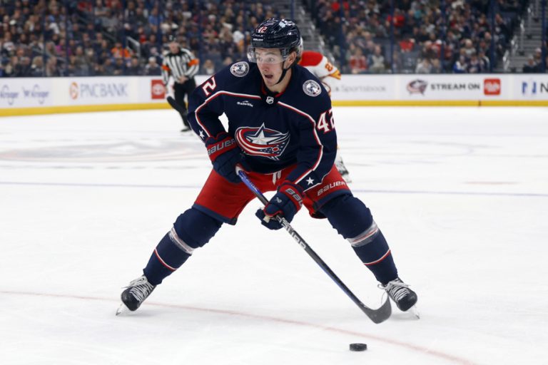 Columbus Blue Jackets |  Alexandre Texier found a smile again