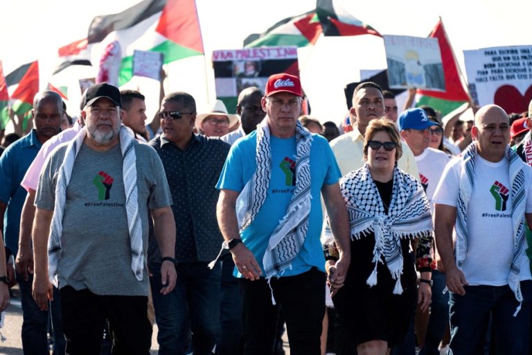 Cuba |  Large pro-Palestinian demonstration in the presence of the president