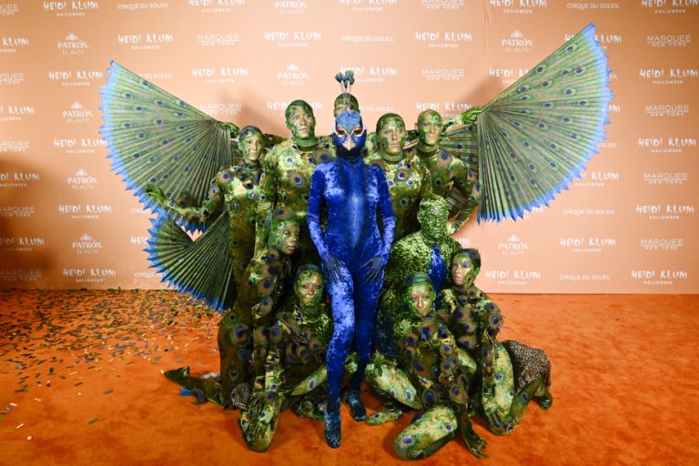 Halloween Party |  Cirque du Soleil behind Heidi Klum’s costume