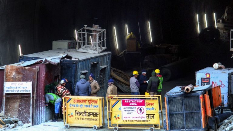 In India, the rescue of 40 workers stranded in a tunnel is interrupted