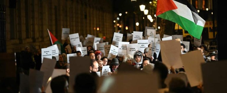 Pro-Palestinian march under heavy surveillance in London