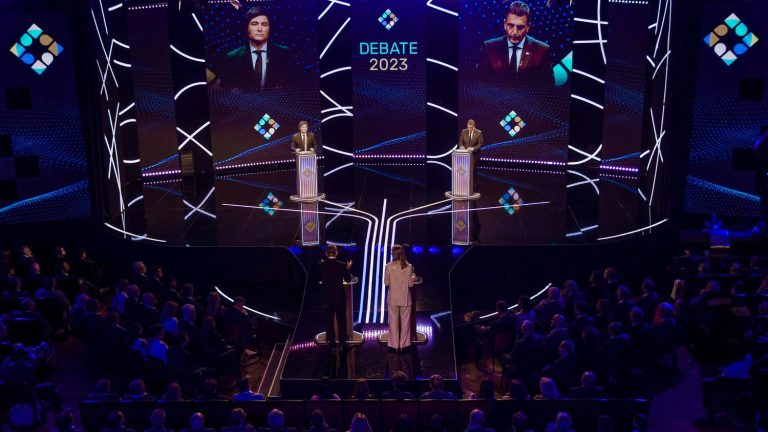 Sergio Massa and Javier Milei call each other names during a debate one week before the second round