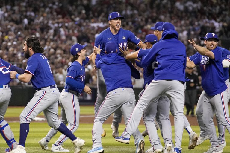 The Texas Rangers win their first World Series