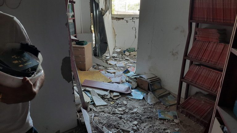 projectile of unknown origin hits school in Eilat in southern Israel