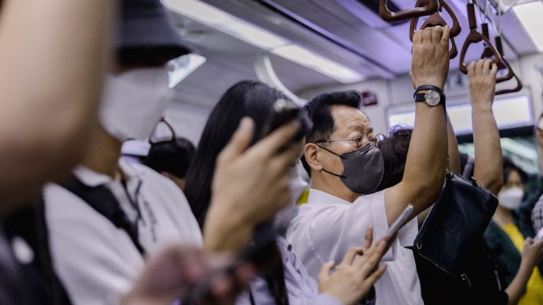 subway cars without seats during rush hours in Seoul to combat train saturation