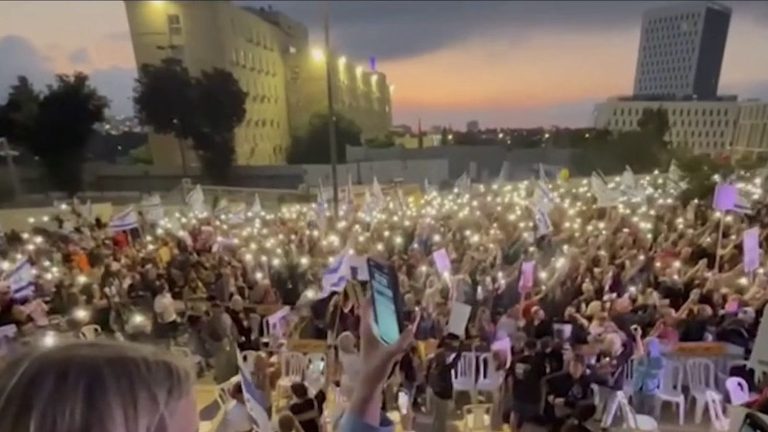 the procession of hostage families arrived in Jerusalem