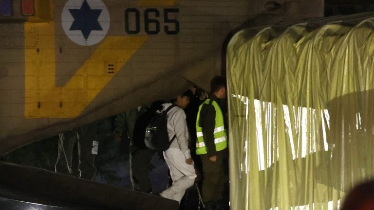 twelve hostages, including ten Israelis, were released Tuesday evening by the Islamist movement