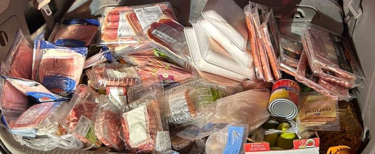 Accused of filling car with stolen meat and Coke