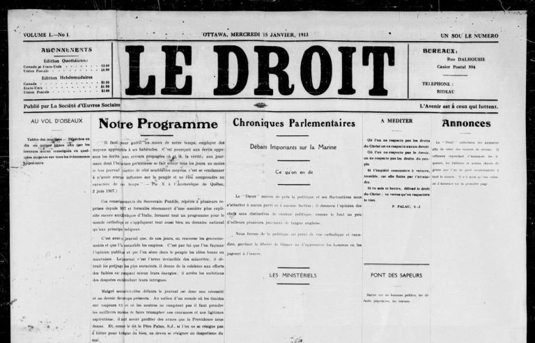 “Le Droit”, a newspaper on the front lines of “great battles”