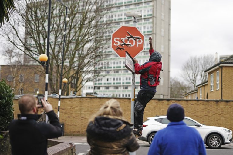 London |  Man arrested after Banksy work disappears