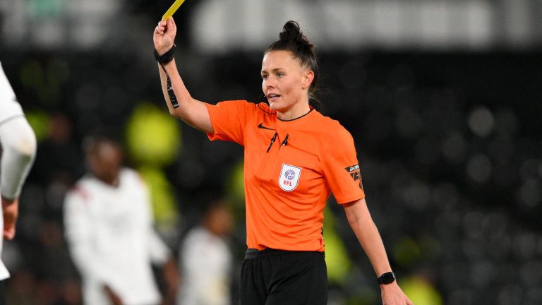 Rebecca Welch, first woman to referee in the Premier League, in the wake of Stéphanie Frappart