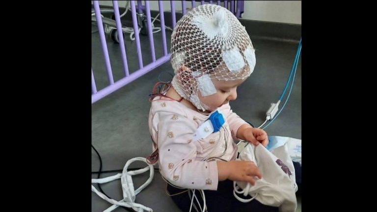 Victoire, 3 years old, suffers from spinal muscular atrophy