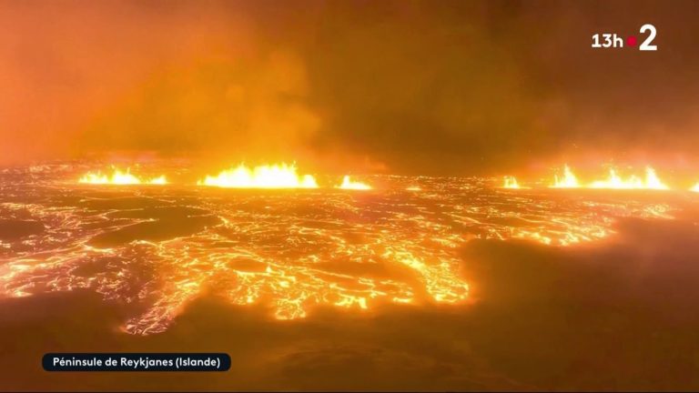 a spectacular volcanic eruption in the southwest of the country