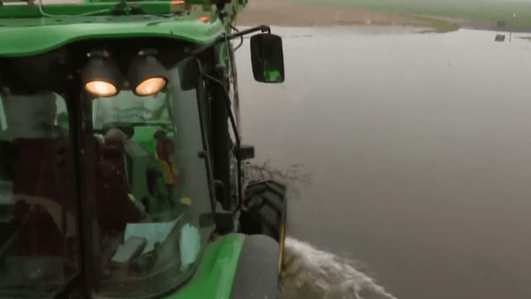 in Courcoury, a tractor serves as a shuttle for residents