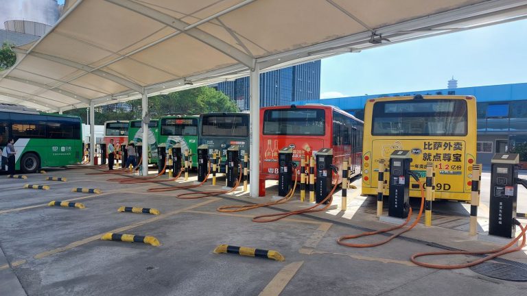 in Shenzhen, China, all buses and taxis run on electricity