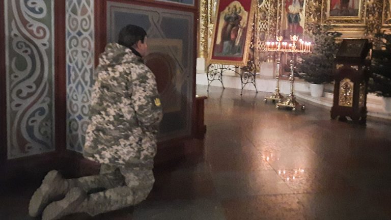 in Ukraine, a soldier on leave celebrates Christmas away from the front