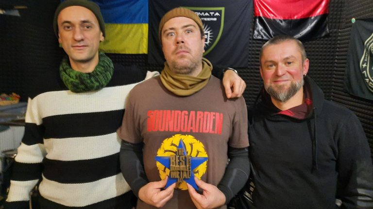 meeting with Harmata, the “best Ukrainian metal band”, who helps soldiers on the front