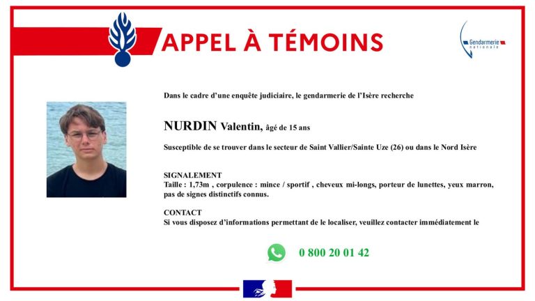 the gendarmerie launches a call for witnesses to find a teenager suspected of having killed both his parents