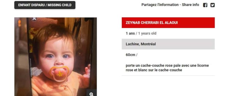 Amber Alert: 1-year-old child missing in the Lachine area