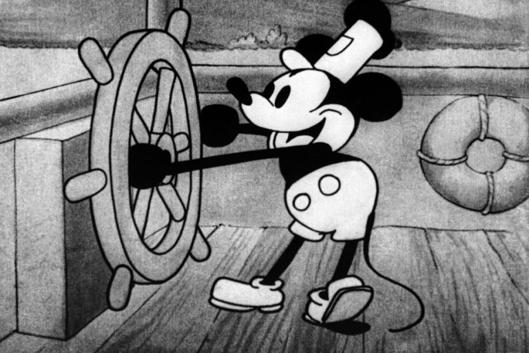 Barely entering the public domain, Mickey becomes a horror film character