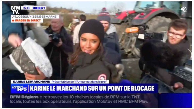 In pictures – Karine Le Marchand arrived alongside the farmers and burst into tears with her “ton of croissants”