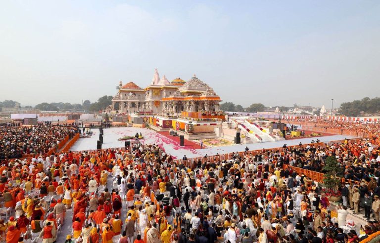 Indian Prime Minister inaugurates temple symbol of his pro-Hinduism policy