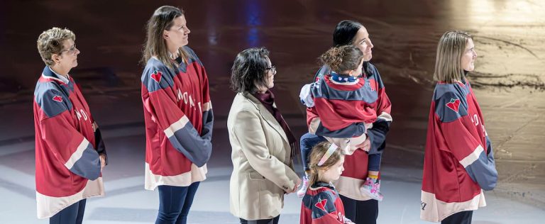 Marie-Philip Poulin had a tear in her eye when she saw women’s hockey legends