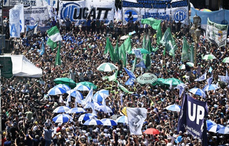 Milei faces first street protest during general strike in Argentina