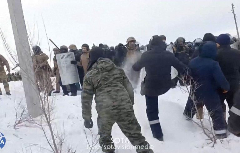 Police and demonstrators clash in Russia after the conviction of a Bashkir opponent